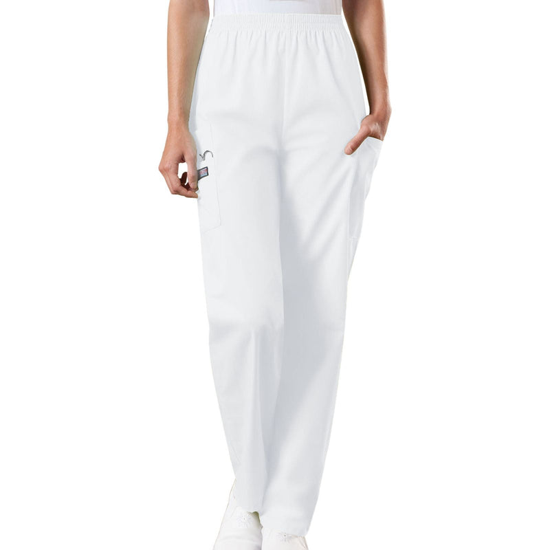 white - Natural Rise Tapered Pull-On Cargo Pant