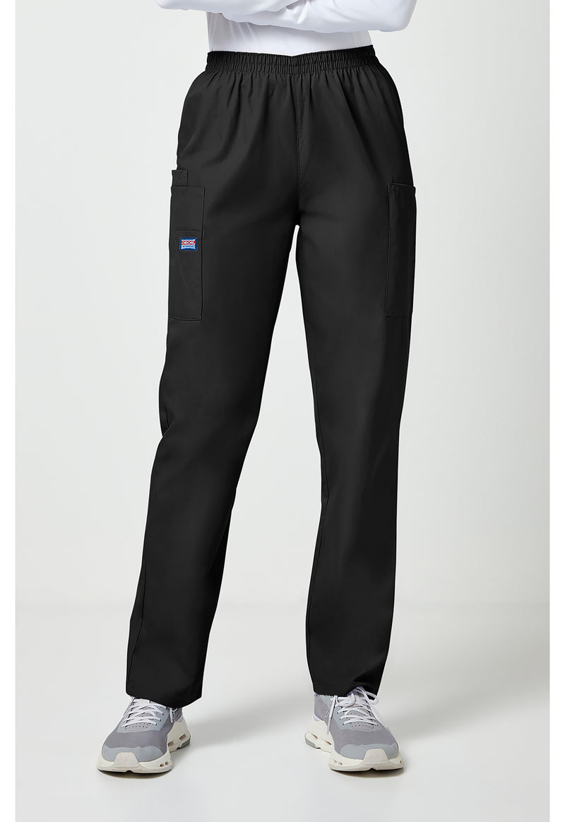 Black - Cherokee WW Originals Women Scrub Pants - Front View