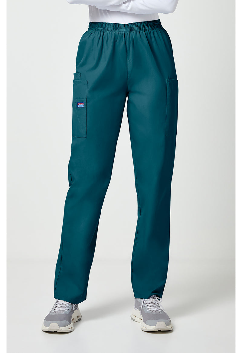 Caribbean Blue - Cherokee WW Originals Women Scrub Pants - Front View