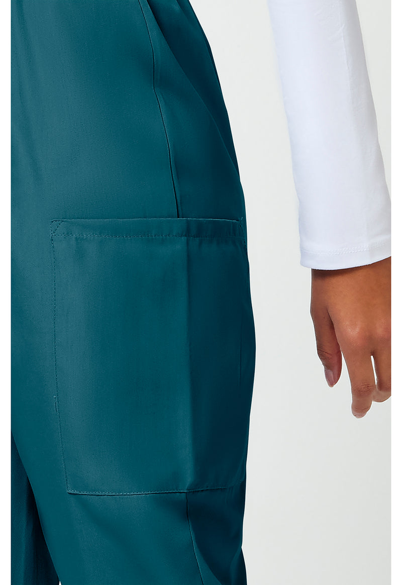 Caribbean Blue - Women's Natural Rise Tapered Pull-On Cargo Scrub Pants – Regular (View 4)