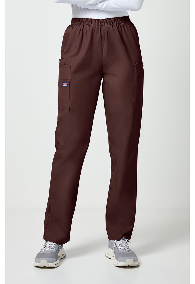 Chocolate - Cherokee WW Originals Women Scrub Pants - Front View
