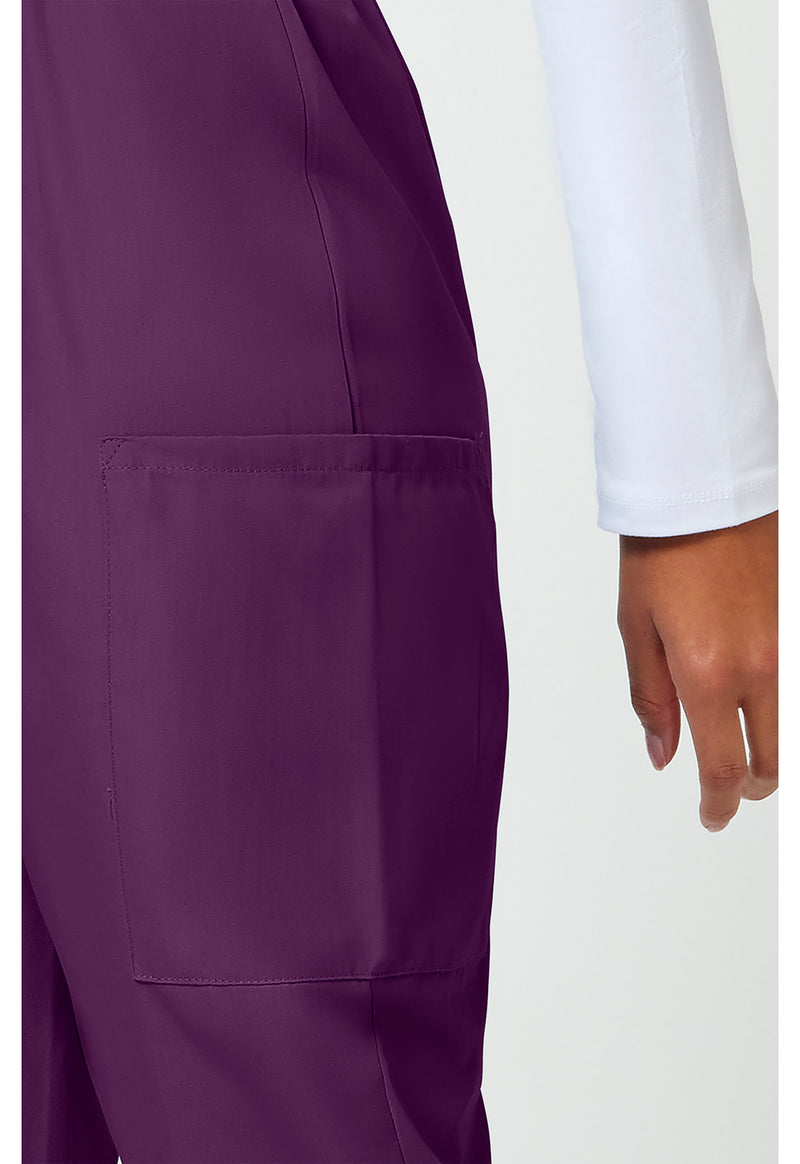 Eggplant - Women's Natural Rise Tapered Pull-On Cargo Scrub Pants – Regular (View 4)