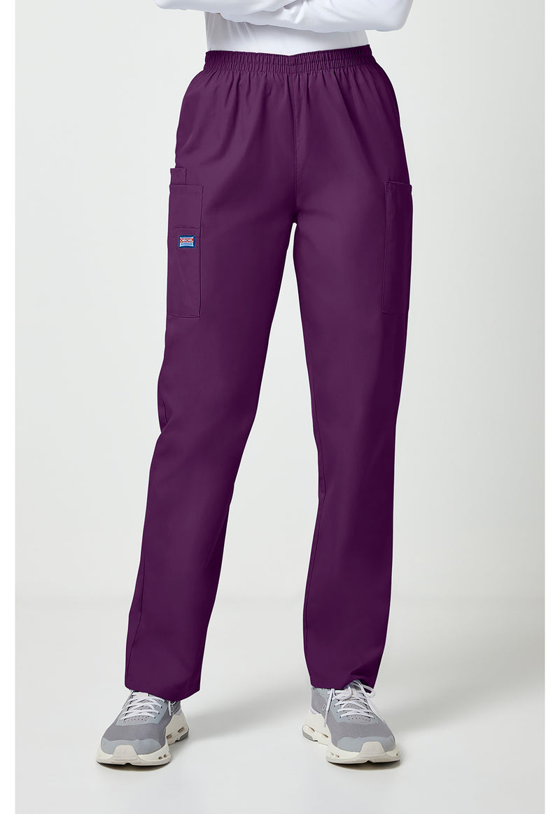 Eggplant - Cherokee WW Originals Women Scrub Pants - Front View