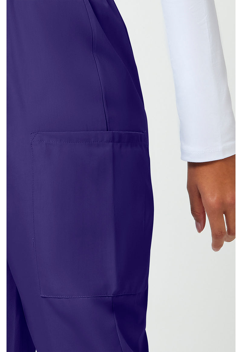 Grape - Women's Natural Rise Tapered Pull-On Cargo Scrub Pants – Regular (View 4)