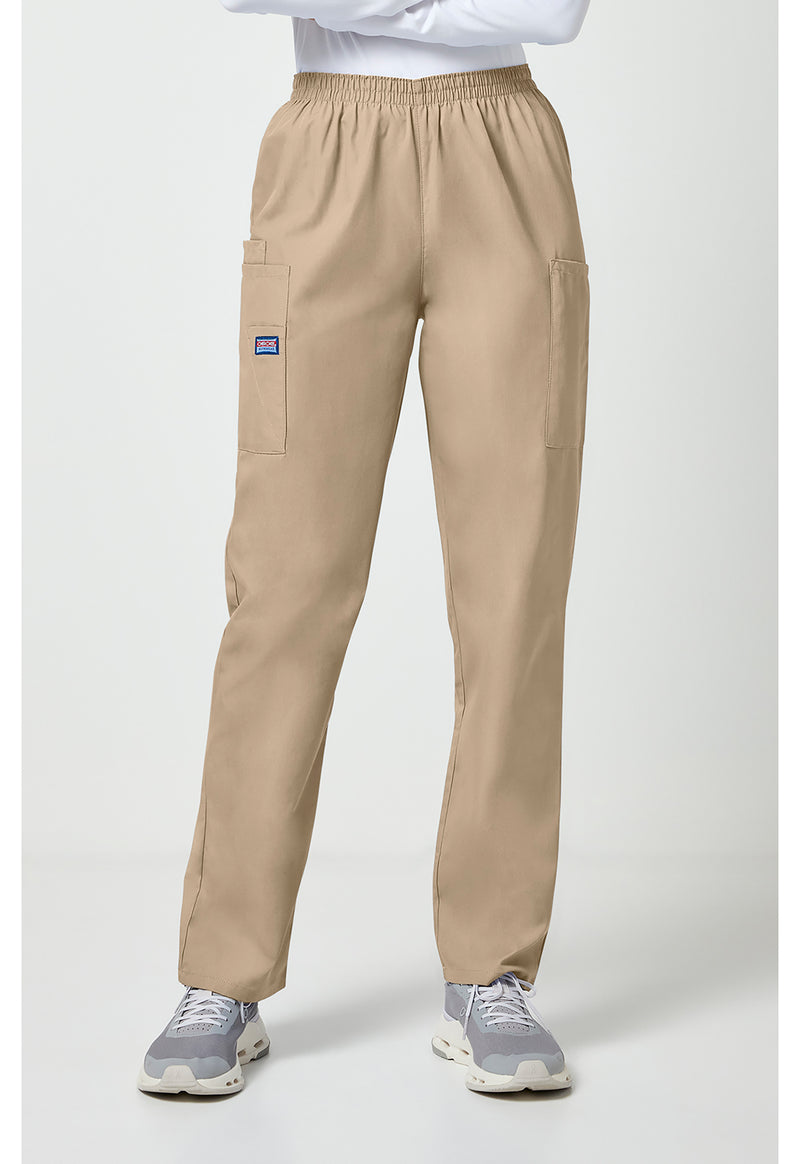 Khaki - Cherokee WW Originals Women Scrub Pants - Front View