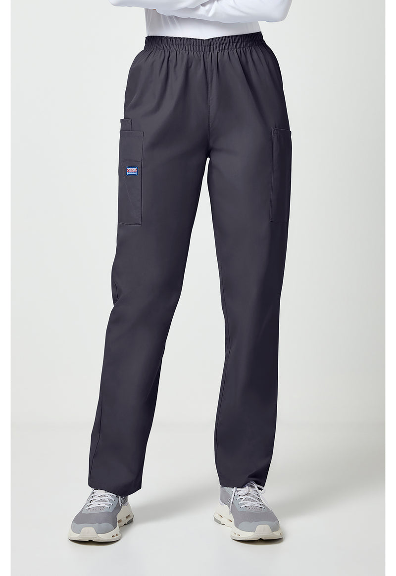 Pewter - Cherokee WW Originals Women Scrub Pants - Front View