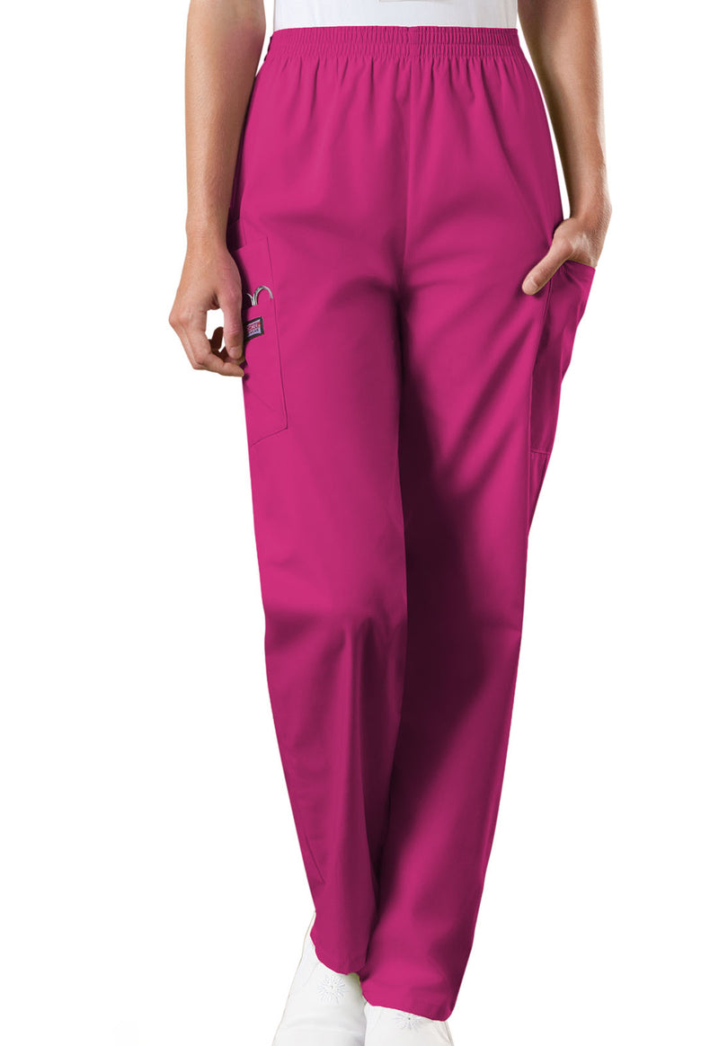 Raspberry - Cherokee WW Originals Women Scrub Pants - Front View