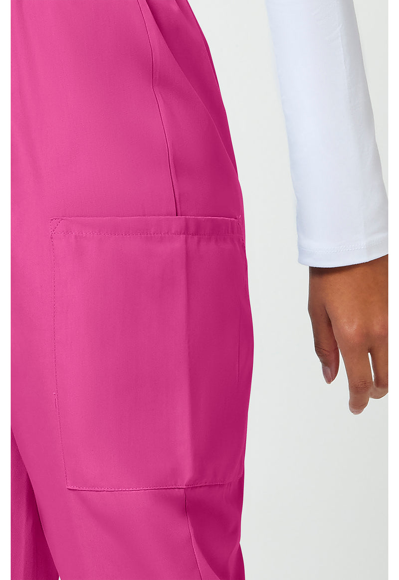 Shocking Pink - Women's Natural Rise Tapered Pull-On Cargo Scrub Pants – Regular (View 4)