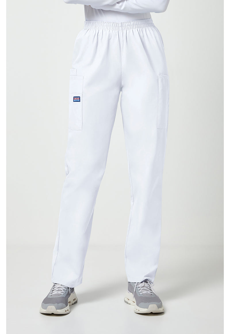 White - Cherokee WW Originals Women Scrub Pants - Front View