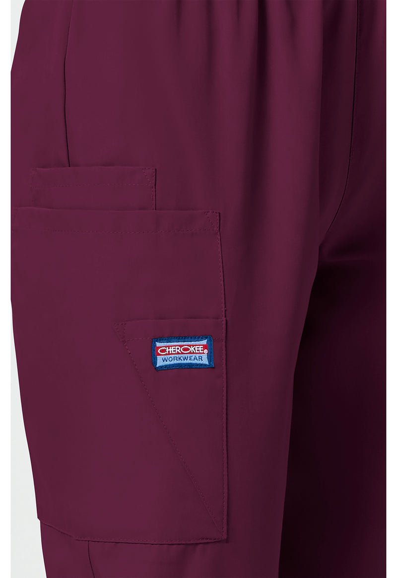 Wine - Women's Natural Rise Tapered Pull-On Cargo Scrub Pants – Regular (View 3)