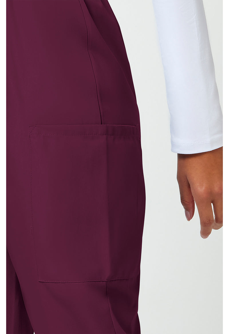Wine - Women's Natural Rise Tapered Pull-On Cargo Scrub Pants – Regular (View 4)