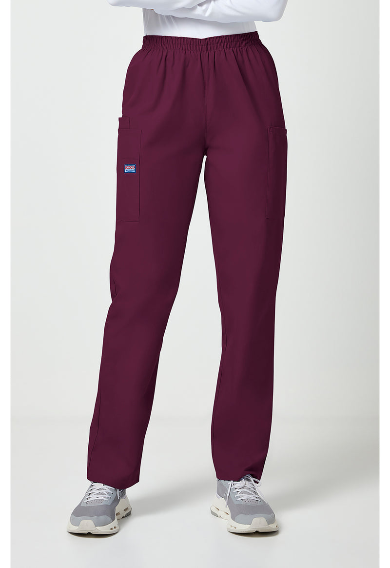 Wine - Cherokee WW Originals Women Scrub Pants - Front View