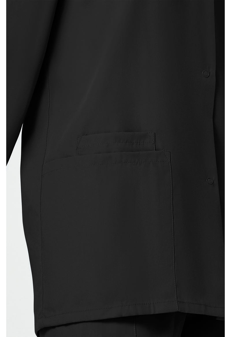 Black - Women's Snap Front Warm-Up Scrub Jacket (View 3)