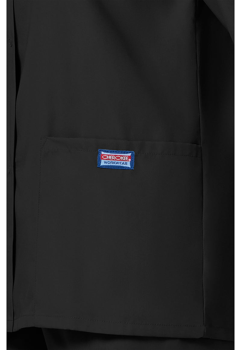 Black - Women's Snap Front Warm-Up Scrub Jacket (View 4)