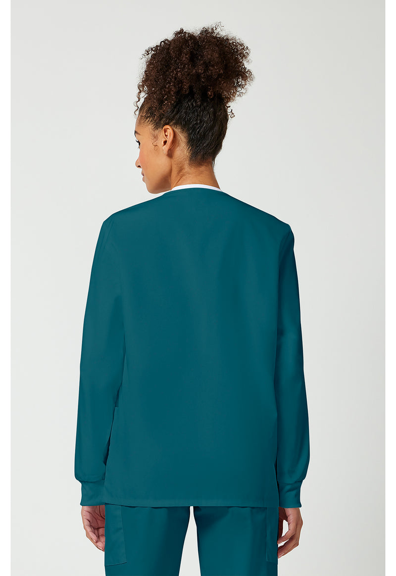 Caribbean Blue - Cherokee WW Originals Women Scrub Jacket - Back View