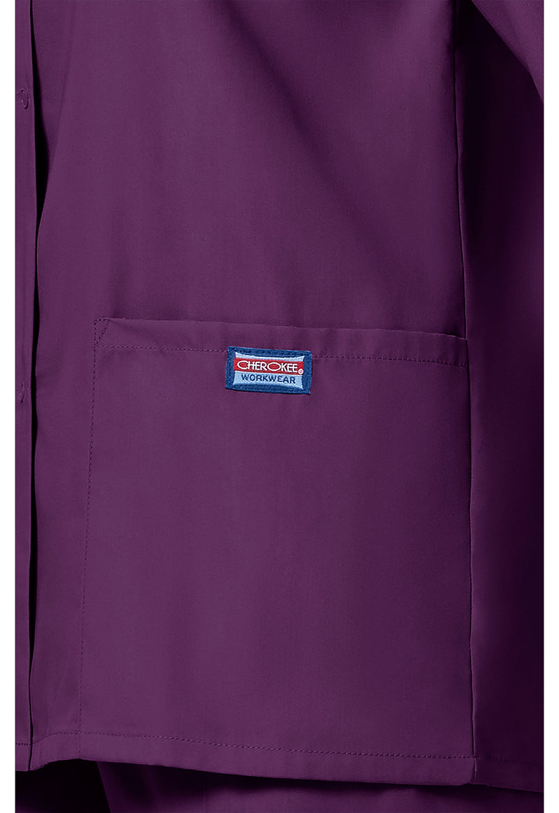 Eggplant - Women's Snap Front Warm-Up Scrub Jacket (View 4)