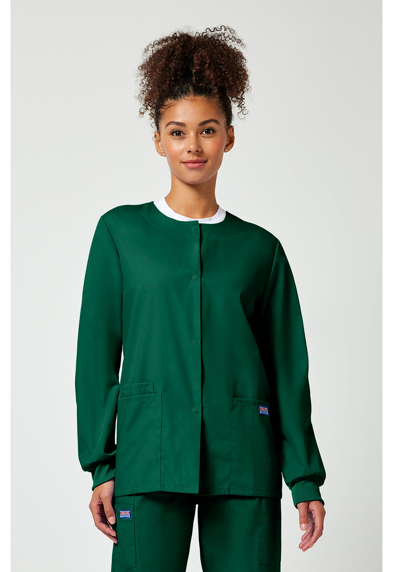 Hunter Green - Cherokee WW Originals Women Scrub Jacket - Front View