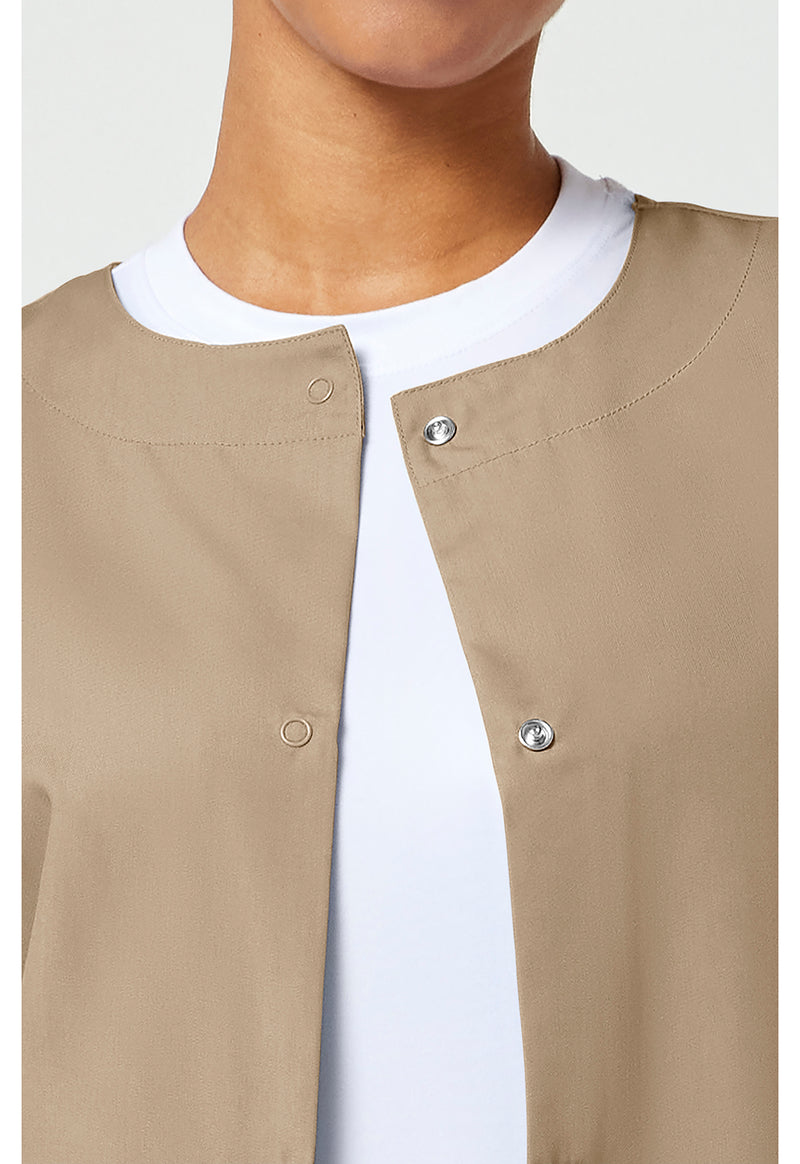 khaki - Snap Front Warm-Up Jacket (View 2)