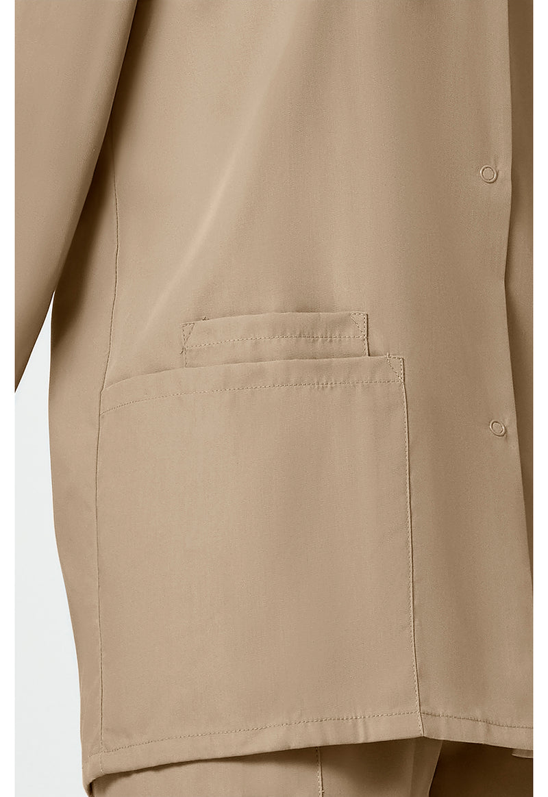 Khaki - Women's Snap Front Warm-Up Scrub Jacket (View 3)