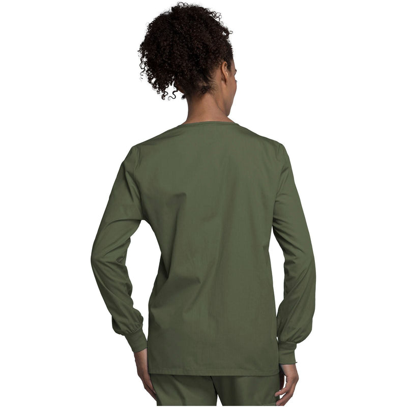 olive - Snap Front Warm-Up Jacket