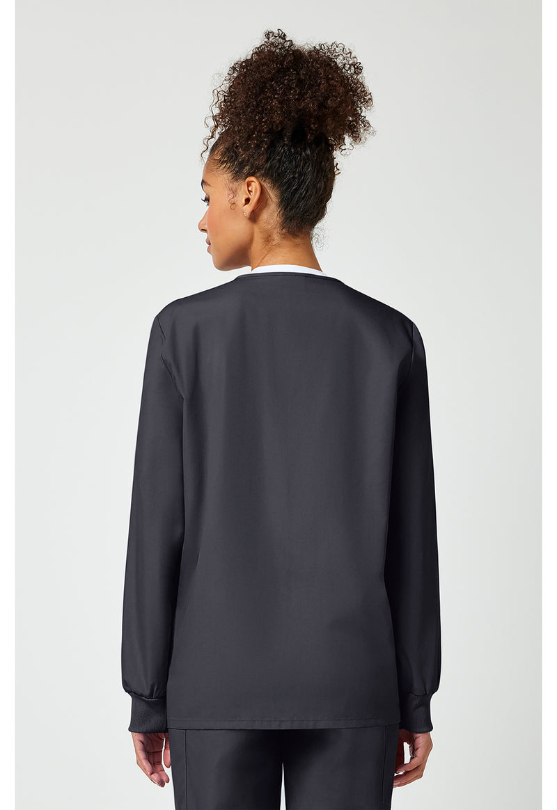Pewter - Cherokee WW Originals Women Scrub Jacket - Back View