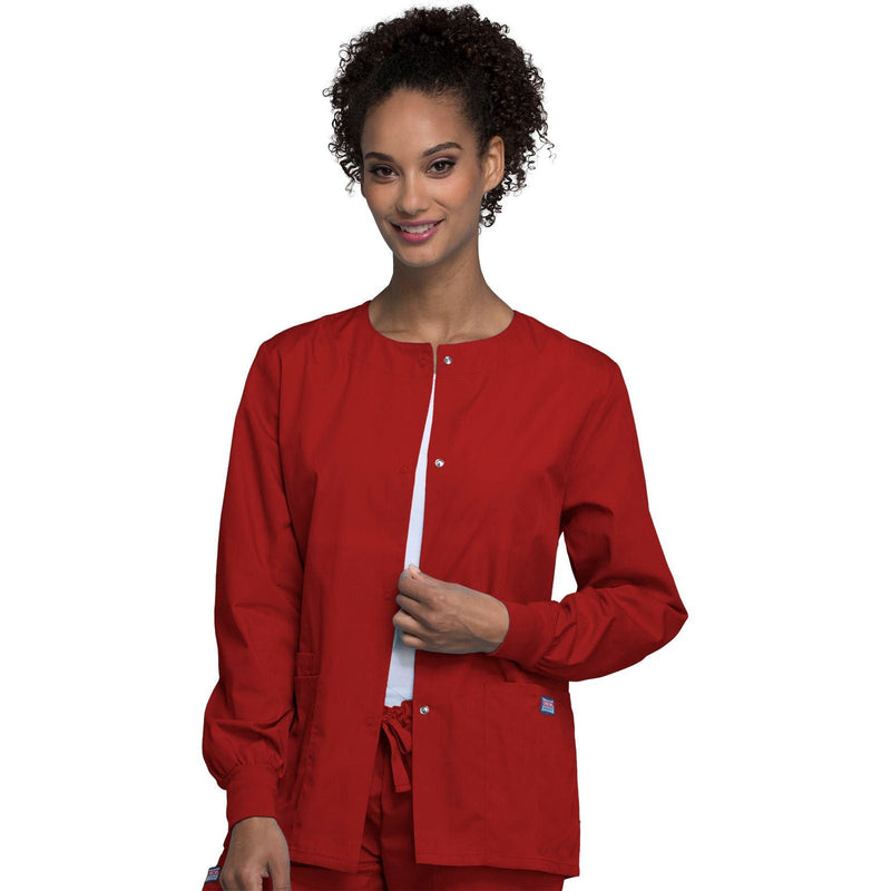red - Snap Front Warm-Up Jacket