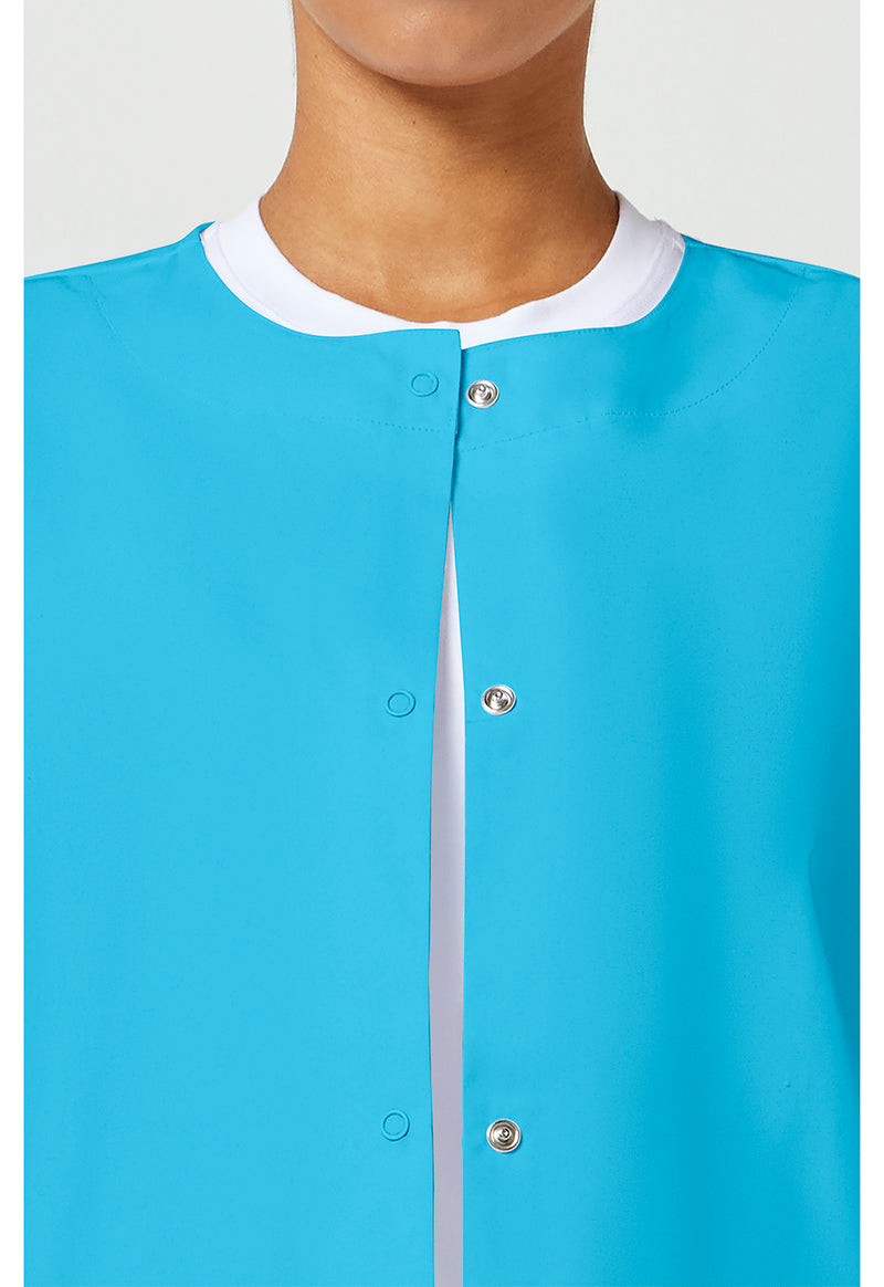 Turquoise - Women's Snap Front Warm-Up Scrub Jacket (View 2)