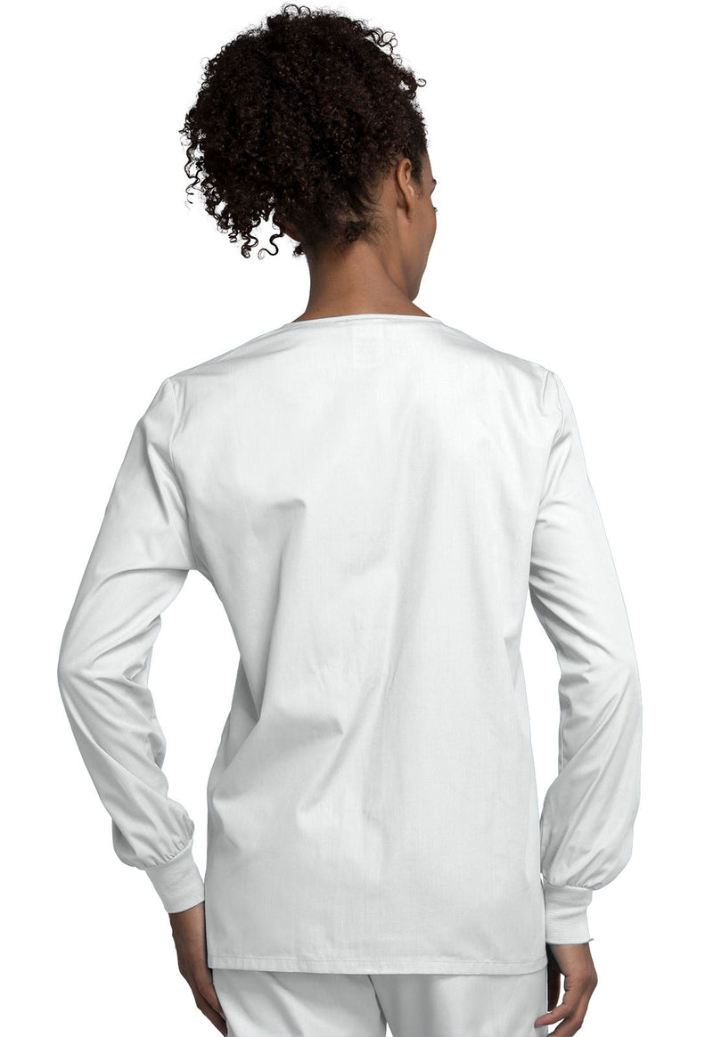 White - Cherokee WW Originals Women Scrub Jacket - Back View