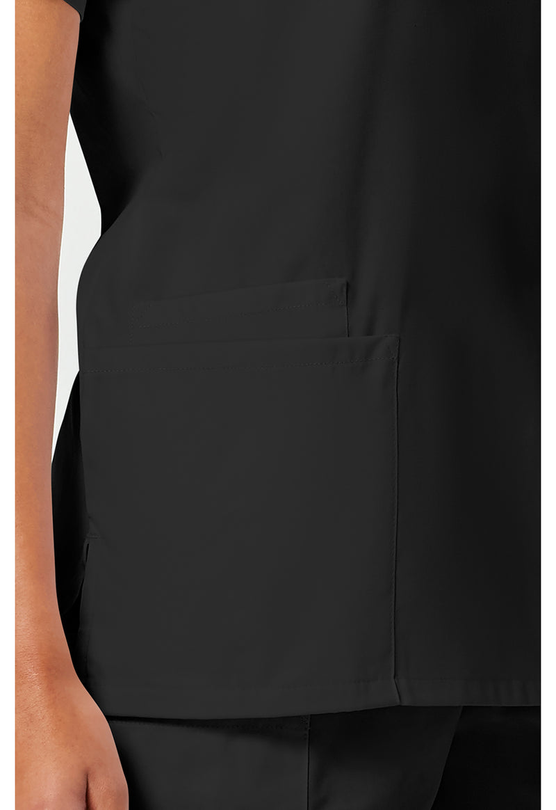 Black - Women's V-Neck Scrub Top (View 3)
