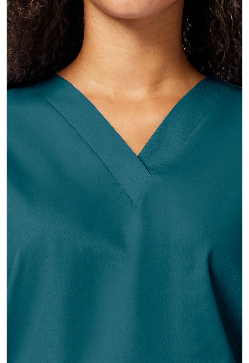 Caribbean Blue - Women's V-Neck Scrub Top (View 2)