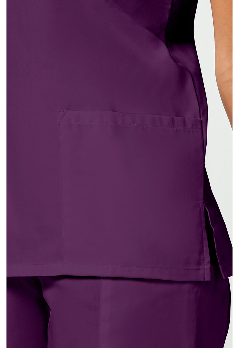 Eggplant - Women's V-Neck Scrub Top (View 4)