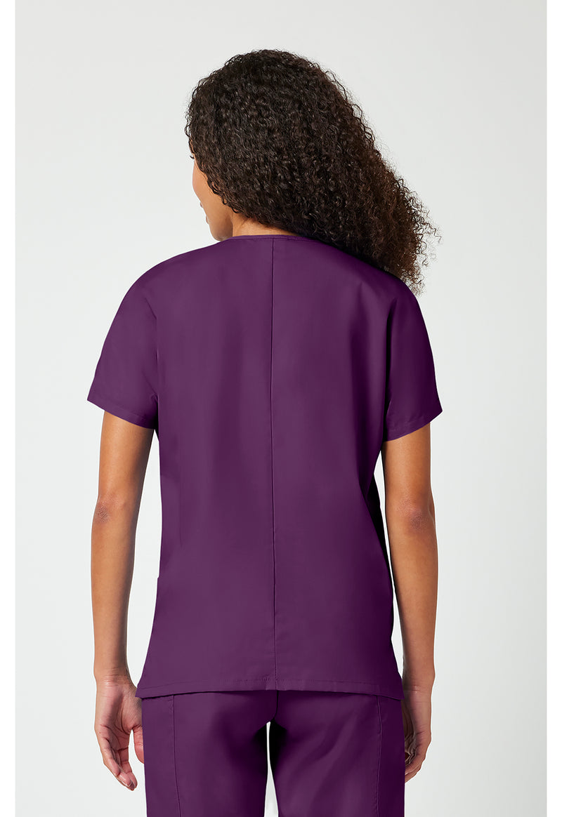 Eggplant - Cherokee WW Originals Women Scrub Top - Back View