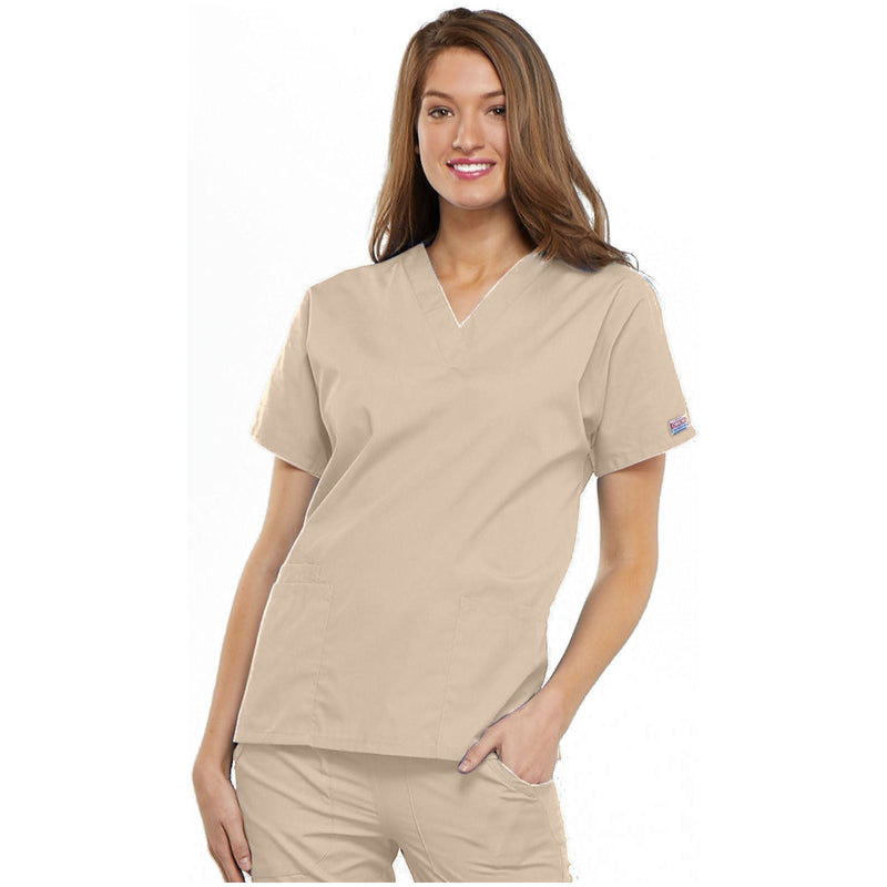 khaki - V-Neck Top