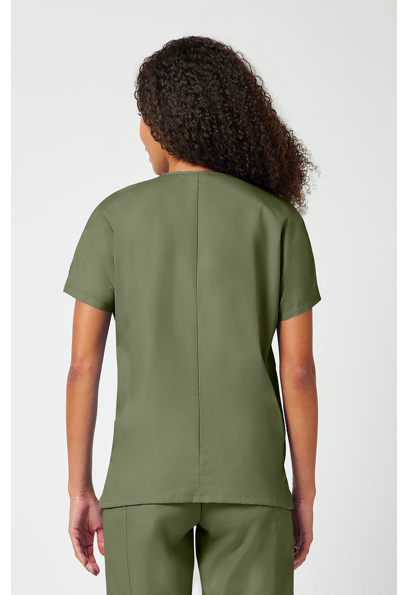 Olive - Cherokee WW Originals Women Scrub Top - Back View