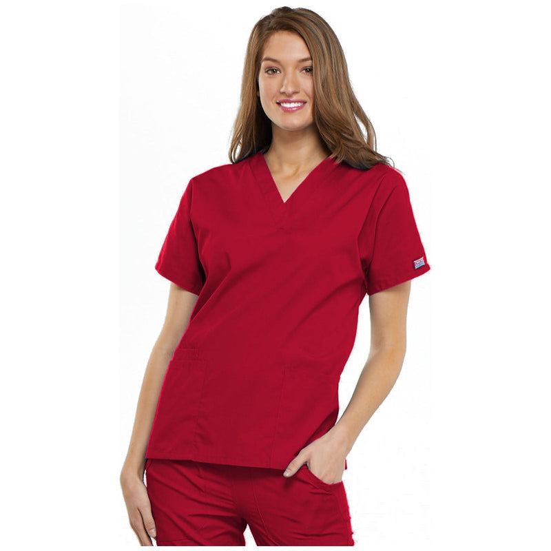 red - V-Neck Top