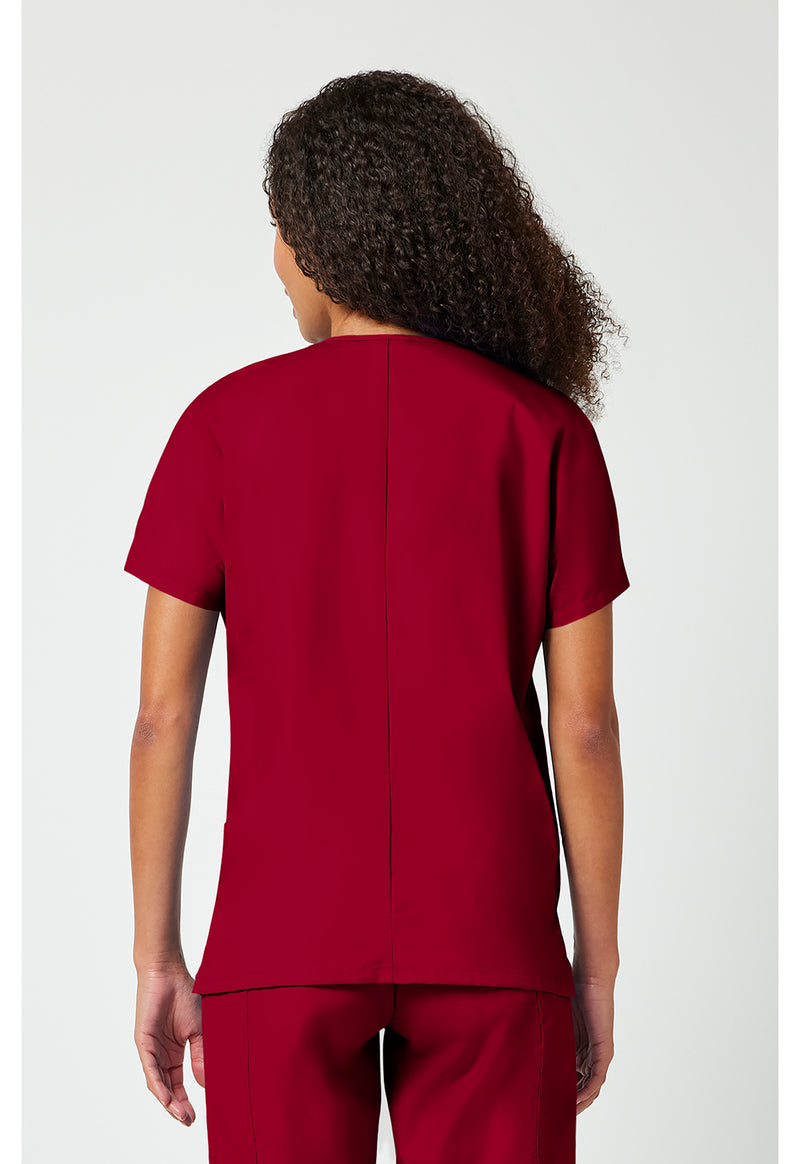 Red - Cherokee WW Originals Women Scrub Top - Back View