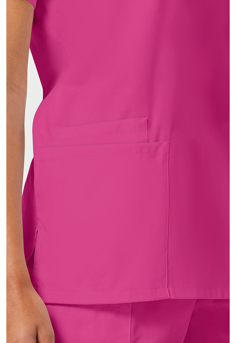Shocking Pink - Women's V-Neck Scrub Top (View 3)