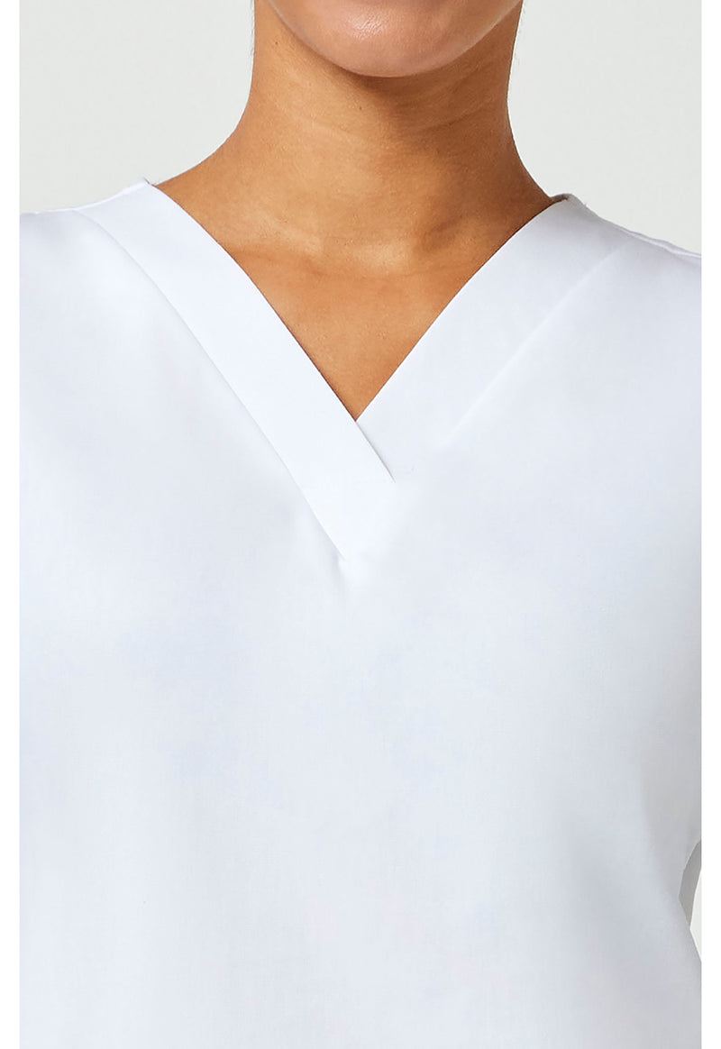 White - Women's V-Neck Scrub Top (View 2)