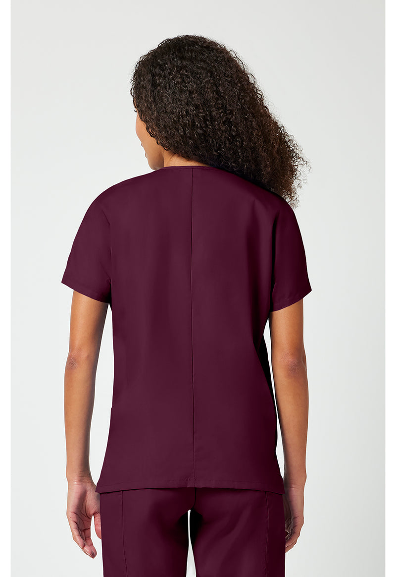 Wine - Cherokee WW Originals Women Scrub Top - Back View