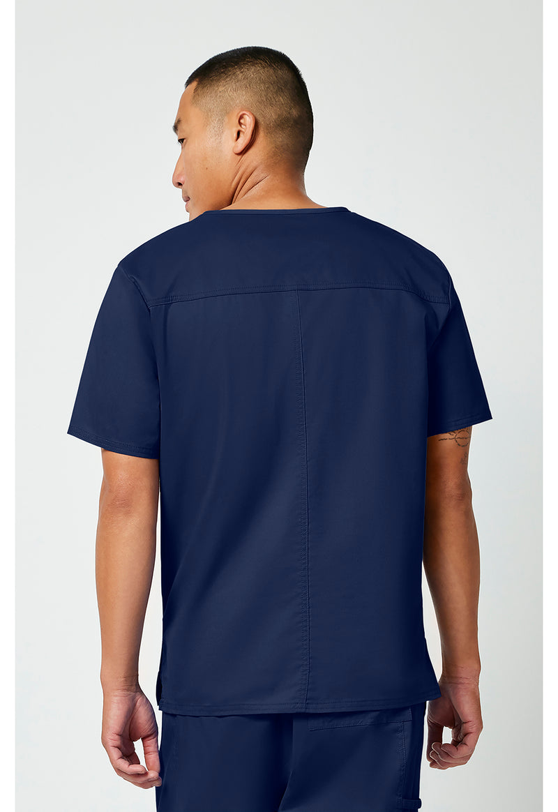 navy - Unisex V-Neck Top (Back)
