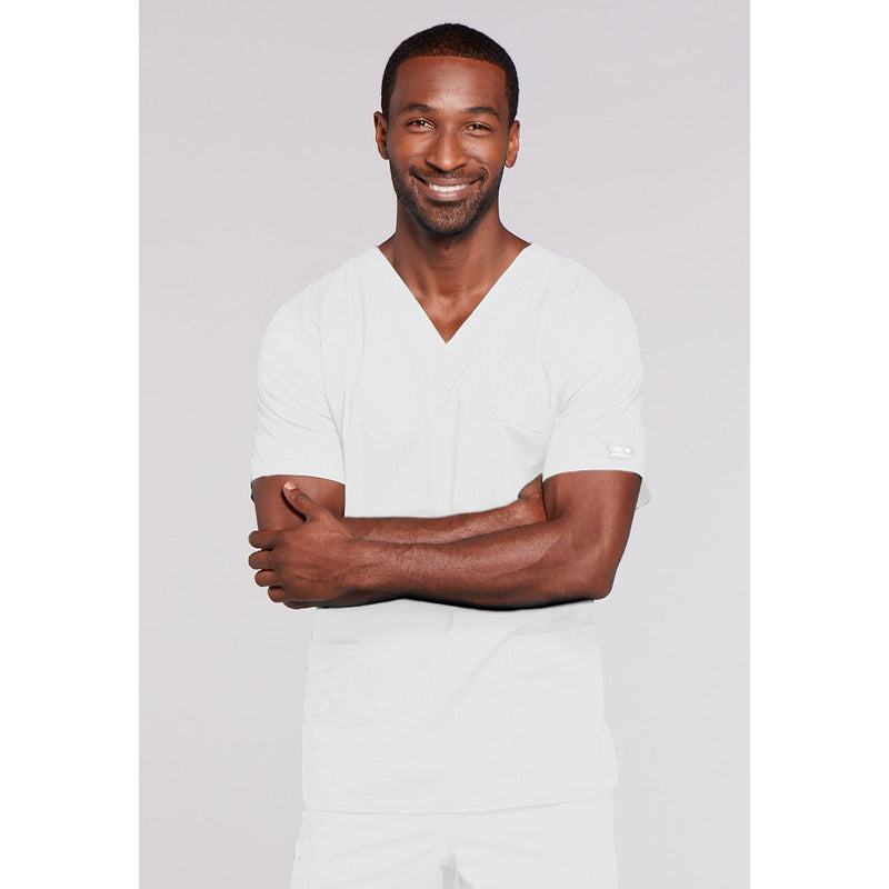 white - Unisex V-Neck Top
