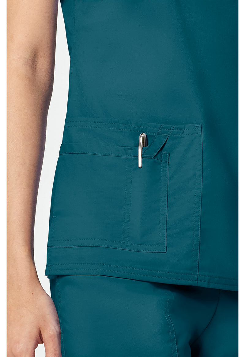 Caribbean Blue - V-Neck Top (View 3)