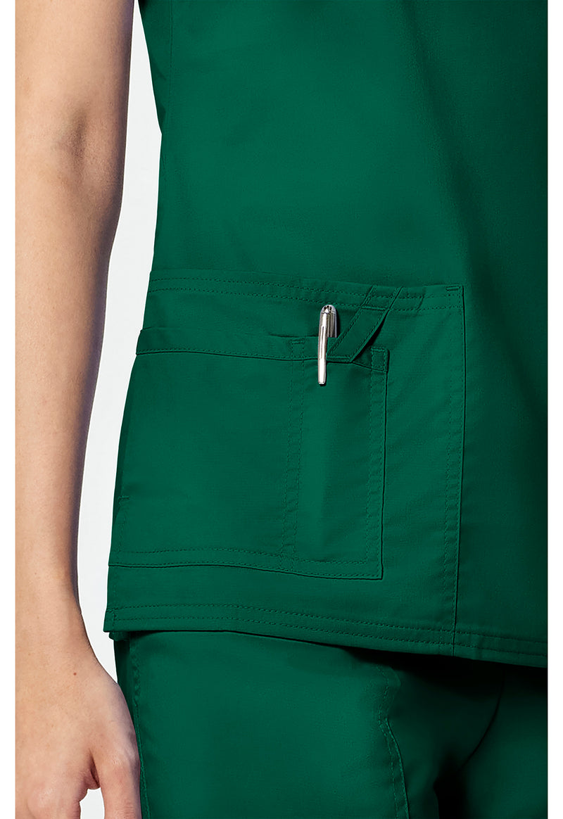 Hunter Green - V-Neck Top (View 3)