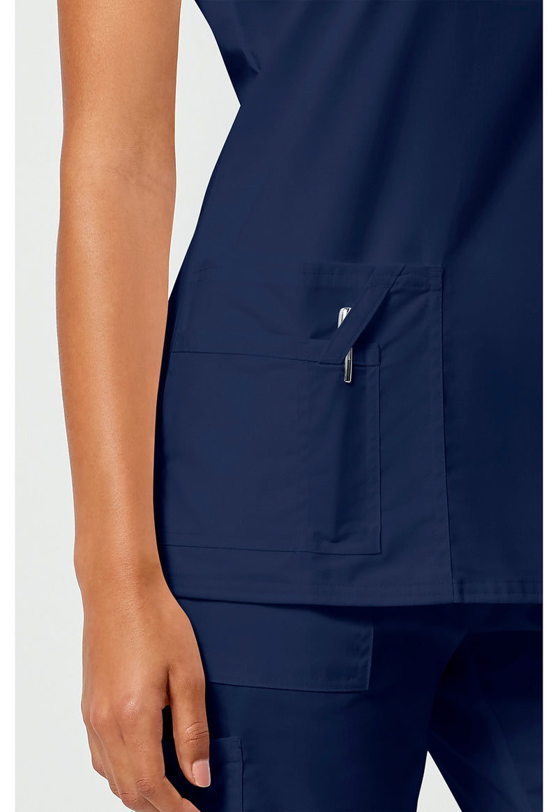 Navy - V-Neck Top (View 3)