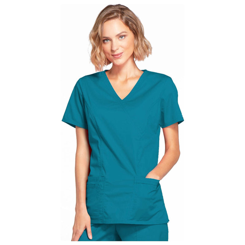 caribbean blue - Mock Wrap Top