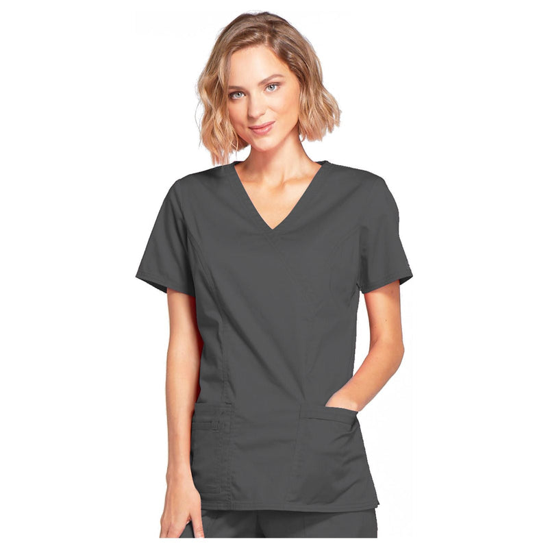 pewter - Mock Wrap Top