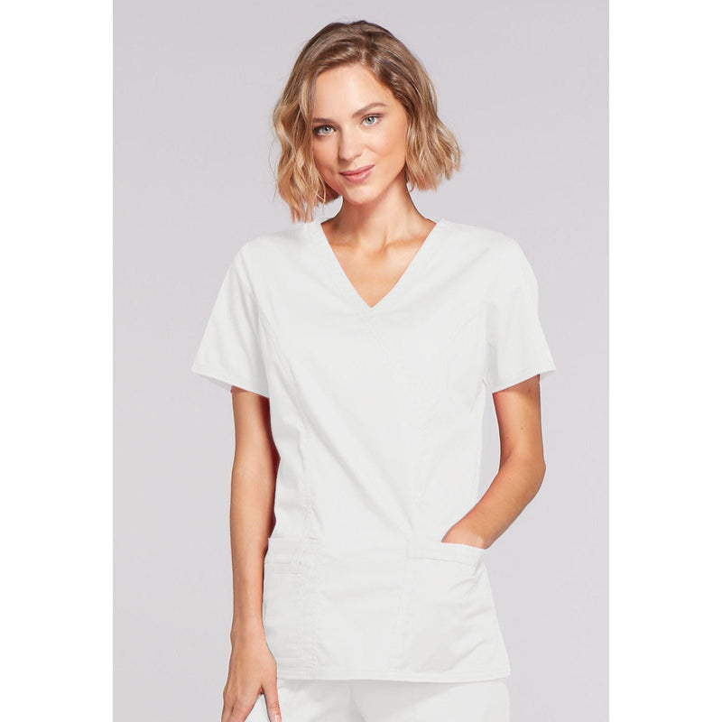 white - Mock Wrap Top