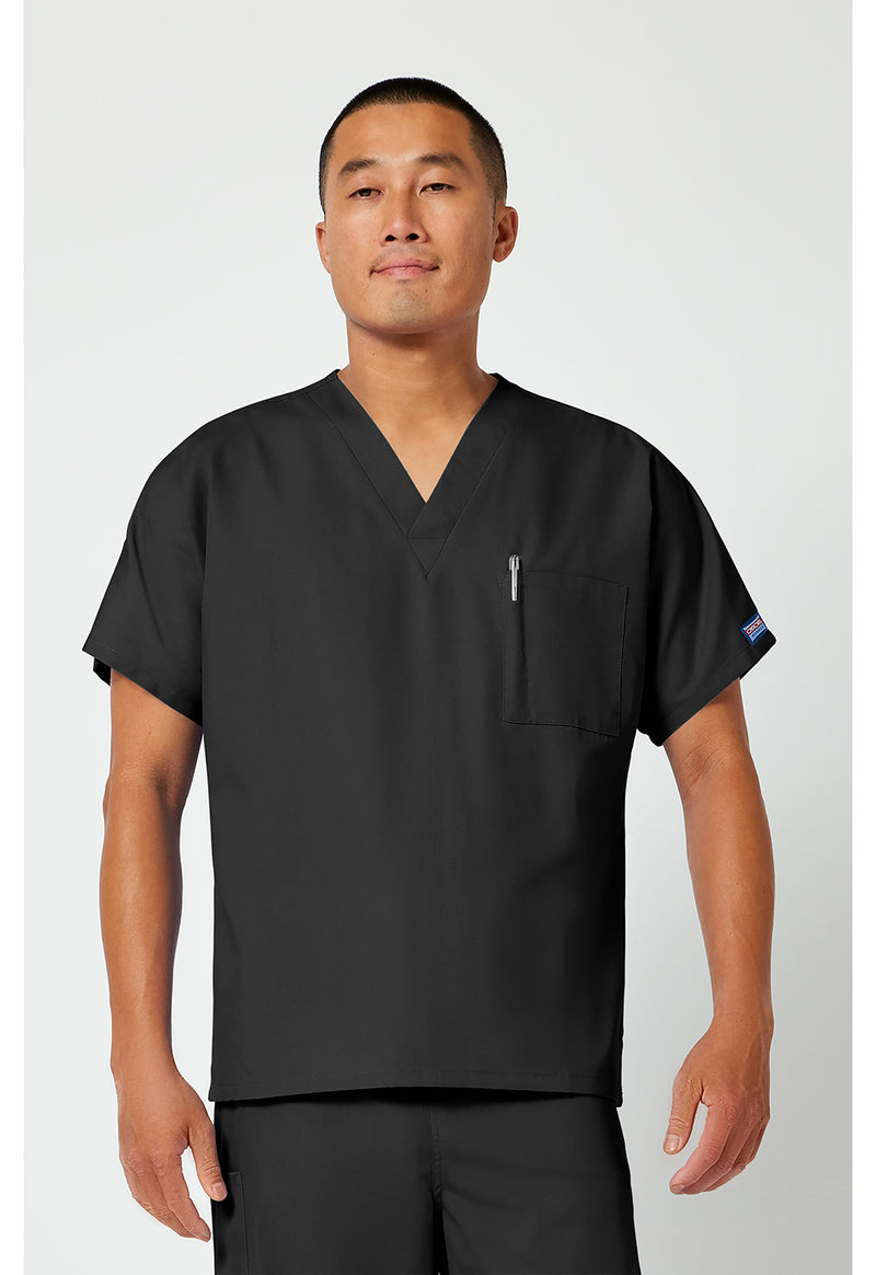 Black - Cherokee WW Originals Unisex Scrub Top - Front View
