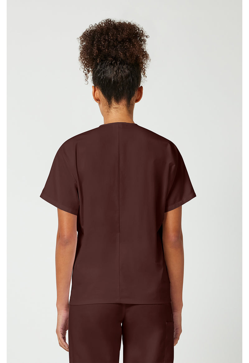 Chocolate - Cherokee WW Originals Unisex Scrub Top - Back View