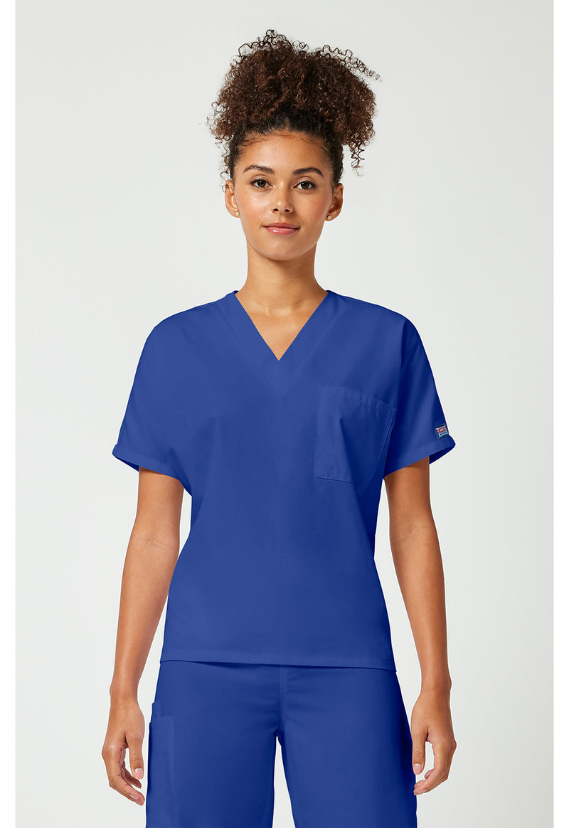 Galaxy Blue - Cherokee WW Originals Unisex Scrub Top - Front View
